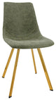 LeisureMod Markley Modern Leather Dining Chair With Gold Legs