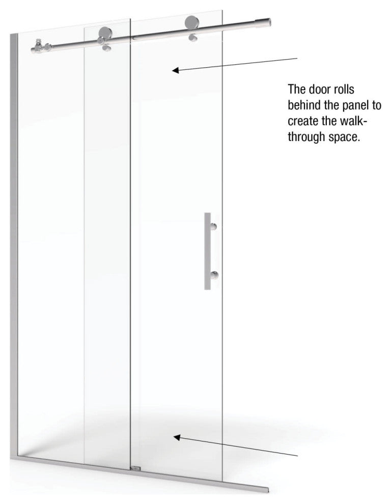 Basco VINA-935-47XP Vinesse 76"H x 47"W Single Sliding Frameless - Brushed
