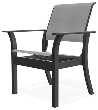 Leeward Sling Stackable Outdoor Dining Chair, Alloy/Graphite
