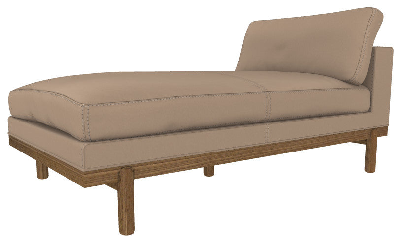 Cantor Leather Chaise, Finish: Fawn, Leather: Marcona
