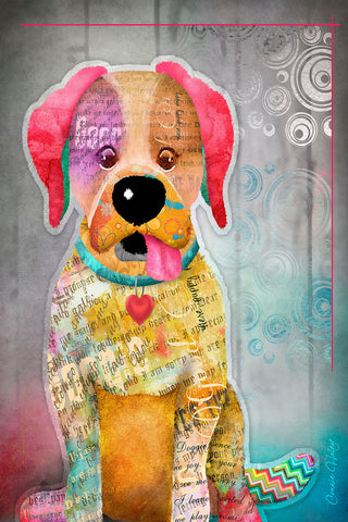 "Sit Stay Love II" Painting Print on Wrapped Canvas