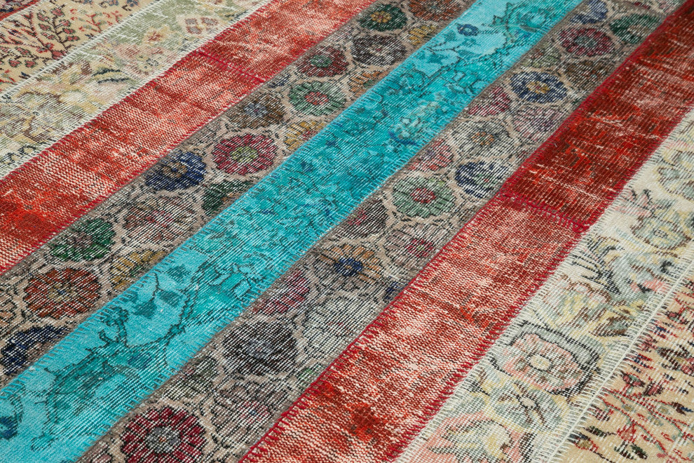 Rug N Carpet - Handmade Oriental 6' 8" x 10' 0" Antique Patchwork Area Rug