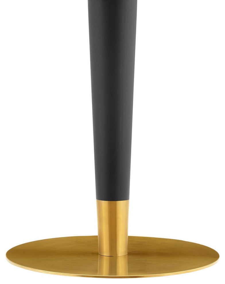 Zinque 40" Round Terrazzo Dining Table, Gold White