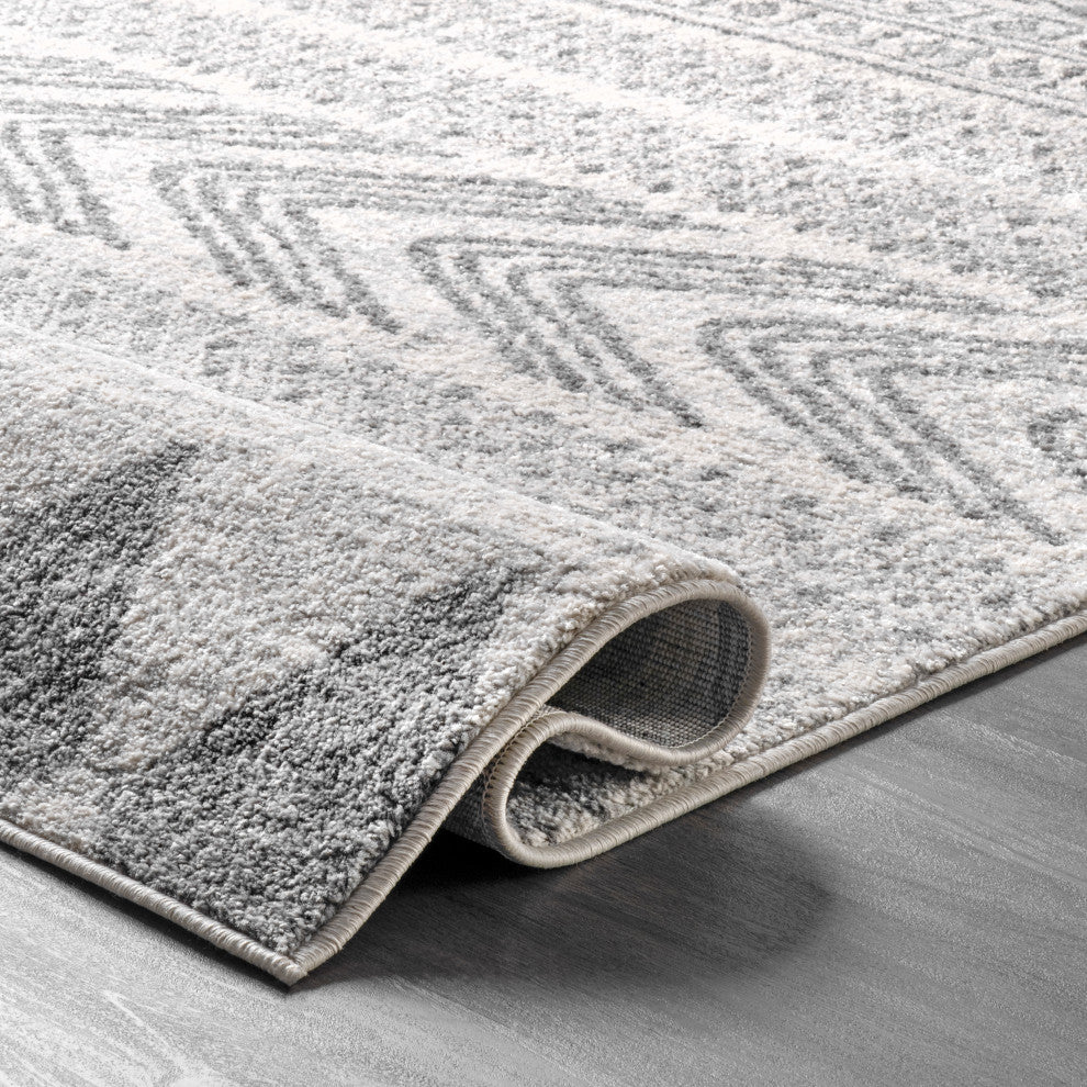 Nuloom Southwestern Tribal Bands, Grey 4'x6'