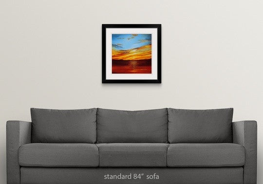 "Tranquil Sunset" Black Framed Art Print, 24"x24"x1"