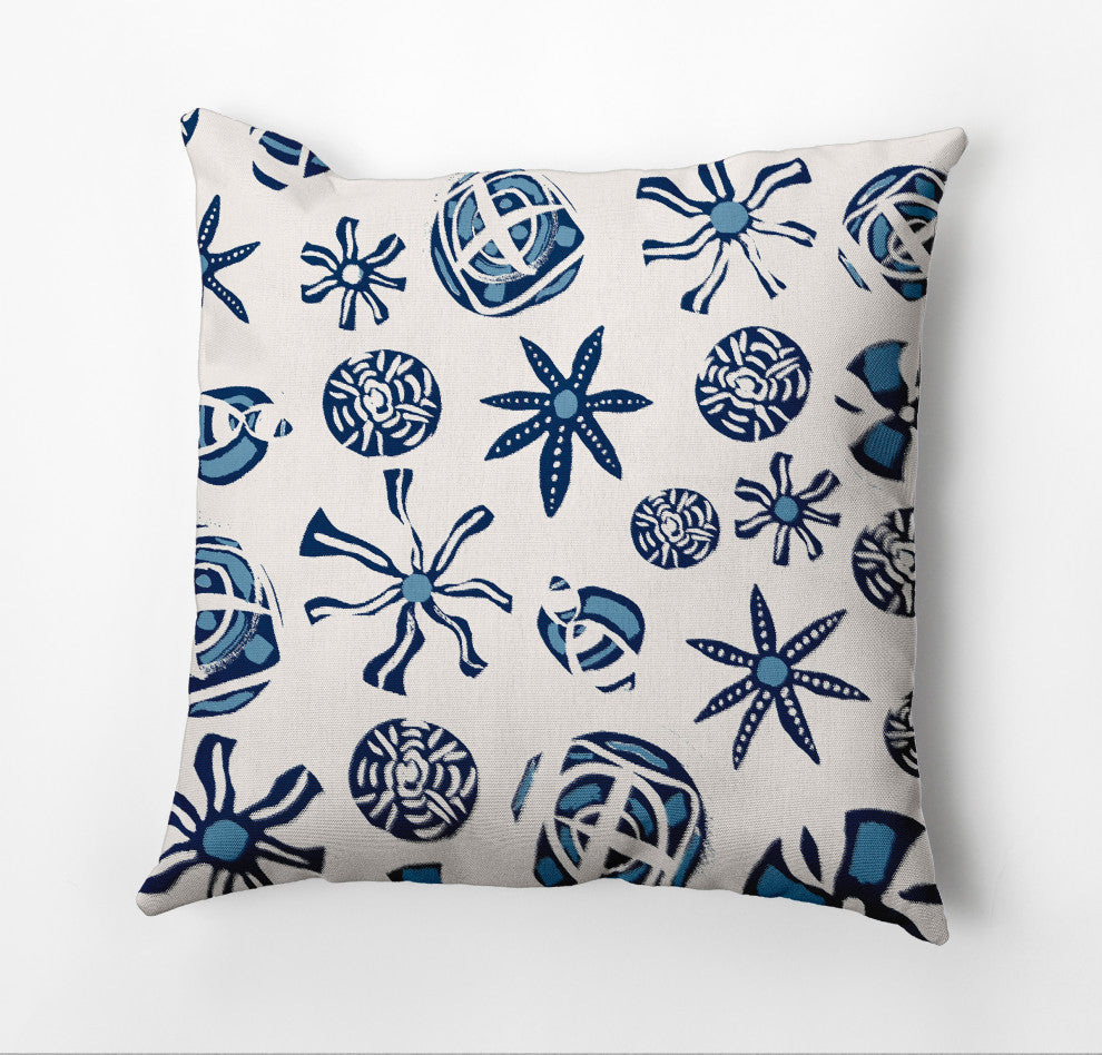 Fossil Formation Outdoor Pillow, Navy, 18"x18"