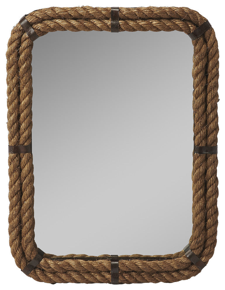 Butler Darby Rectangular Rope Wall Mirror, Light Brown