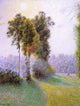Camille Pissarro Sunset at St. Charles, Eragny Premium Canvas Print