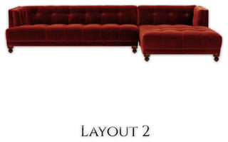 Low Back Sectional With Chaise, Tufted Sectional Couch