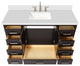ARIEL Cambridge 55" Rectangle Sink Bathroom Vanity Quartz Top, No Mirror