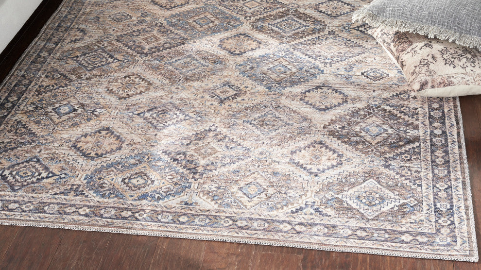 Nicole Curtis Nc Series 1 4' x 6' Ivory/Latte Machine Washable Area Rugs