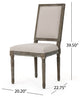 GDF Studio Margaret Traditional Fabric Dining Chairs, Set of 2, Wheat