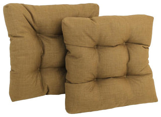 19-inch Squared Spun Polyester Tufted Dining Chair Cushion (Set of Two)