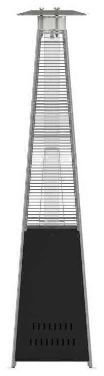 Sol Patio Outdoor Stainless Steel Pyramid 42,000 BTU Propane Heater With Wheels, Black