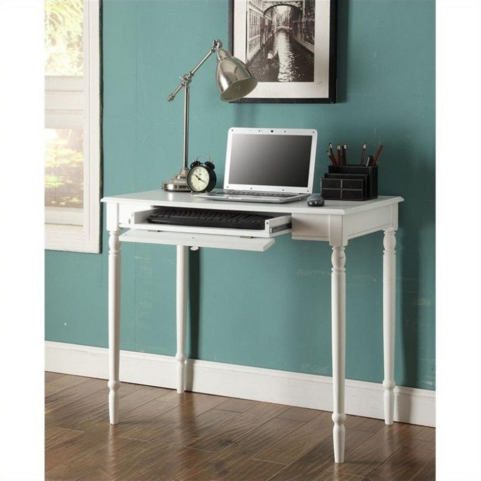 Scranton & Co Traditional Wood Home Office Desk with Drawer in White