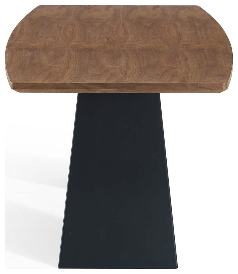 Dining Table, Wood, Metal, Brown Walnut, Modern, Bistro Restaurant Hospitality