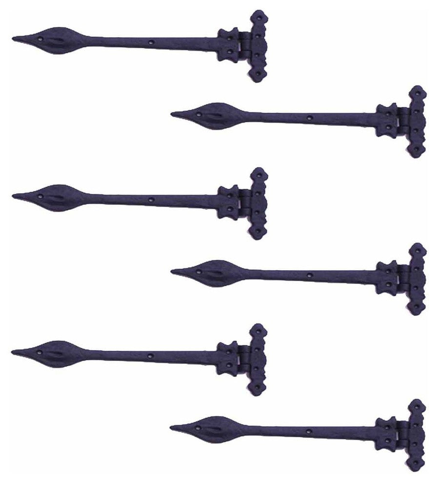 Wrought Strap Hinges Spear Tip Black Wrought Iron Pack of 6 Renovators Supply