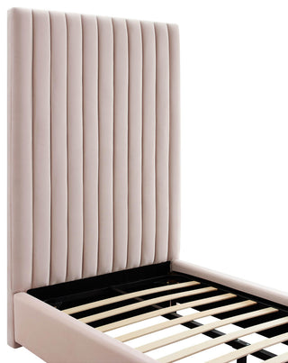 Arabelle Blush Velvet Bed in Twin