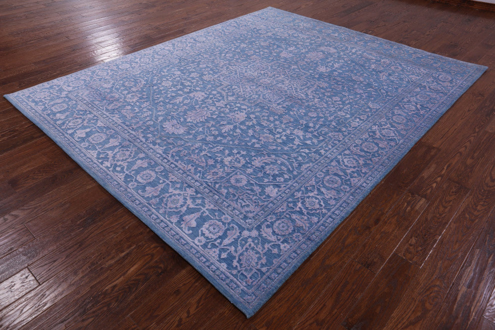Persian Heriz Serapi Wool & Silk Hand Knotted Rug 8' 2" X 10' 1" - Q13694