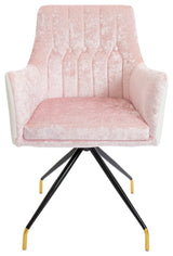 Genesis Modern Vanity Chair, Pink Crushed Velvet