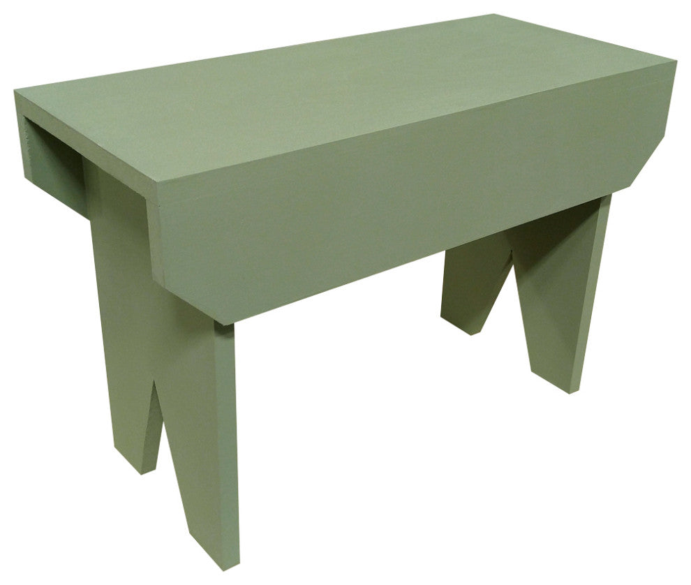 Simple Wood Bench, Sage