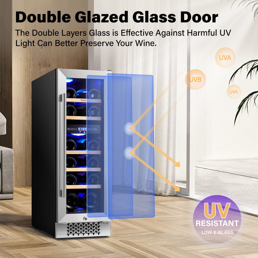 Yeego 12 in. Built-In Wine Refrigerator With Lock - Wine Fridge