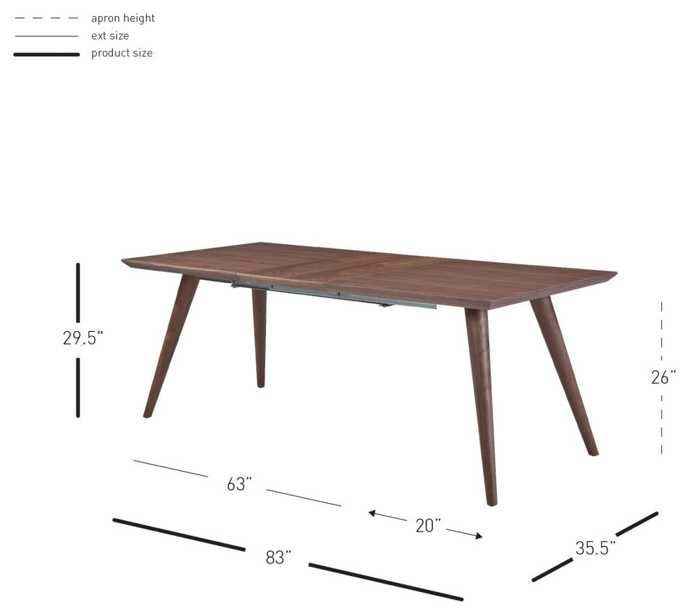 Bradshaw Extending Dining Table, Walnut