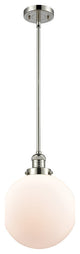 X-Large Beacon 1-Light Mini Pendant, Polished Nickel, Matte White