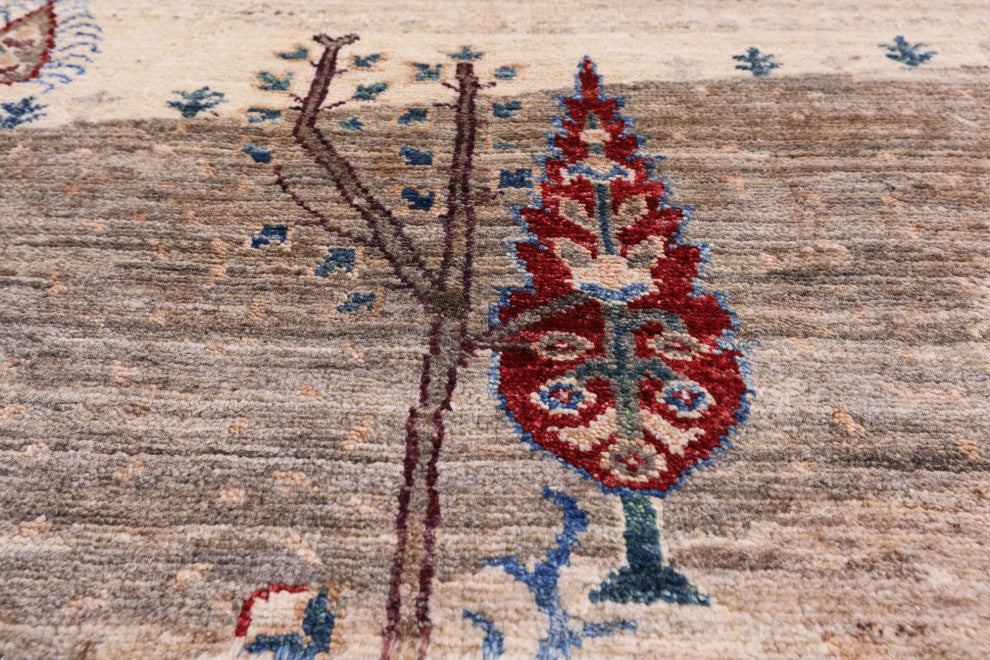 8' 2" X 9' 9" Hand Knotted Persian Gabbeh Tribal Wool Rug Q8105