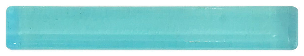 1x6 Flat Bar Hand Poured Glass Tile, Aqua