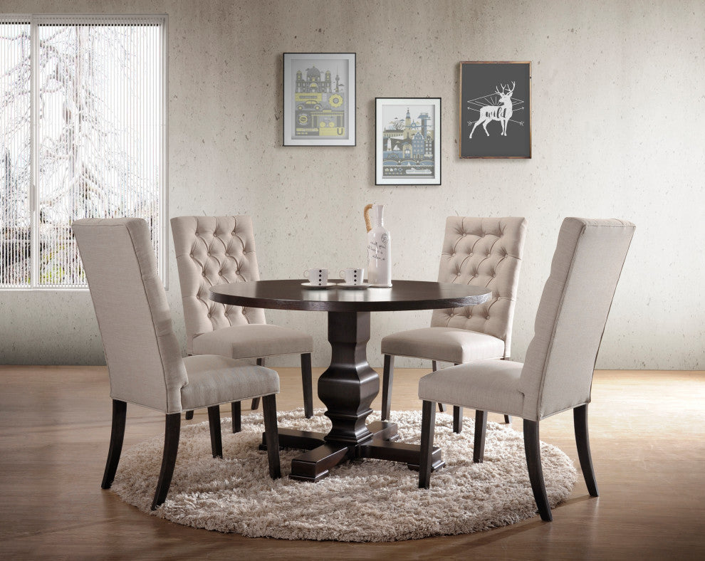 Regency Round Pedestal Table, Espresso