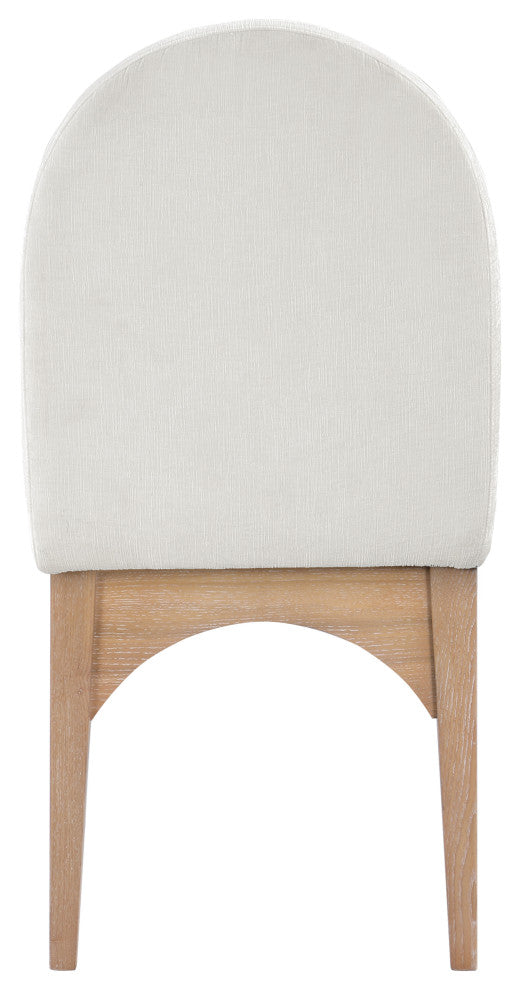 Waldorf Chenille Upholstered Dining Chair, Black, Chenille, Natural Finish, Cream, Side Chair, Chenille Fabric, Natural Finish
