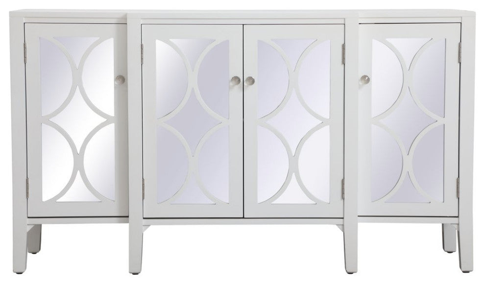 Magnus 60" Mirrored Credenza, White