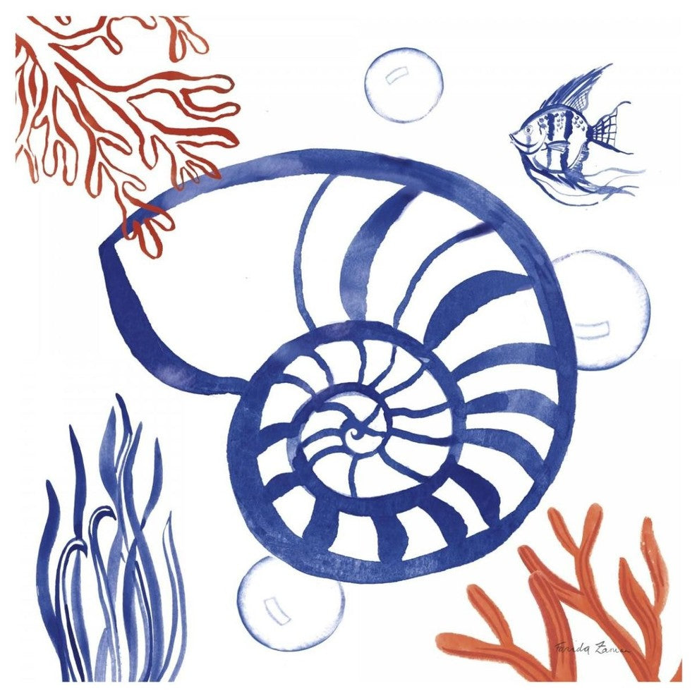 "Coastal Jewels I" Digital Paper Print by Farida Zaman, 42"x42"