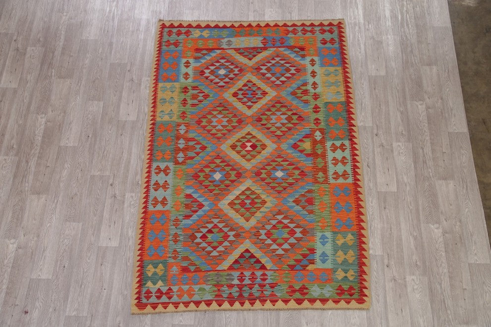 Turkish Flat-Woven Oriental Traditional Kilim Southwestern Area Rug, 7'10"X5'5"