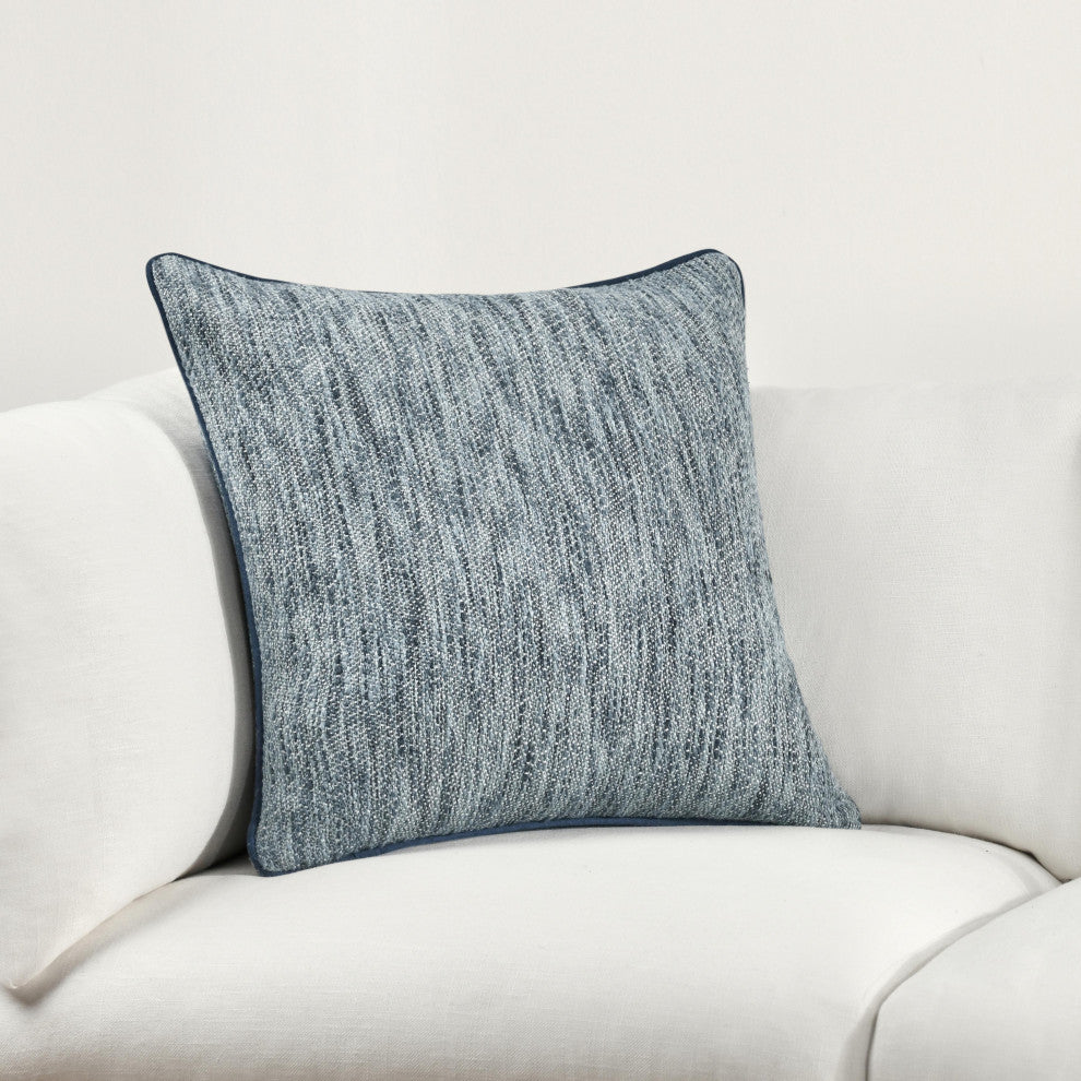 Sharma Cotton Blend Throw Pillow by Kosas Home, Denim Blue, 22x22