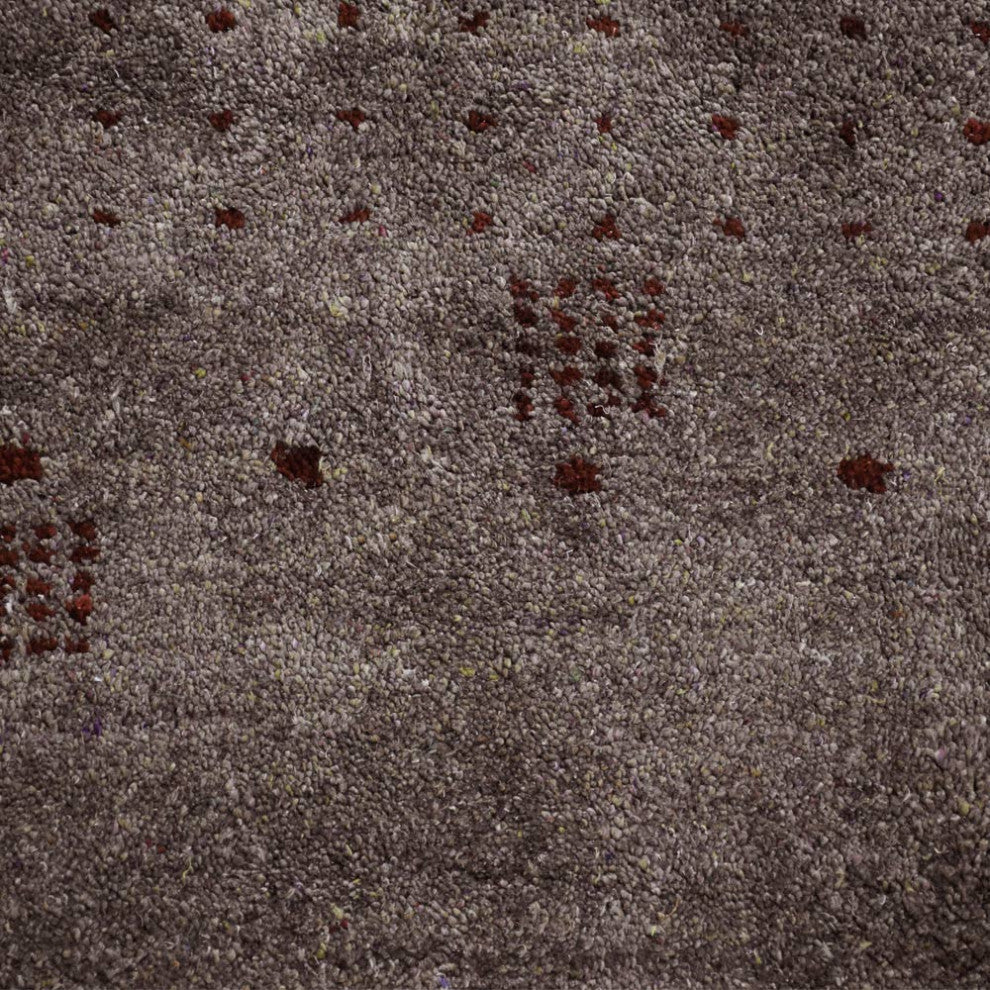 HAND KNOTTED LOOM SILK AREA RUGS-5'x8',Rectangle,Light Brown,Contemporary