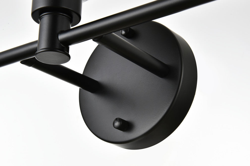 3 Light Black And Clear Bath Sconce