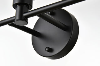 3 Light Black And Clear Bath Sconce