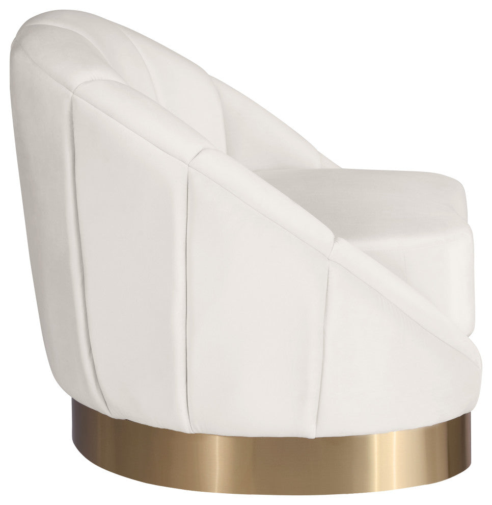 Shelly Velvet Upholstered Chair, Cream