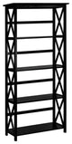 Tall 5-Tier Bookcase, Black Wood