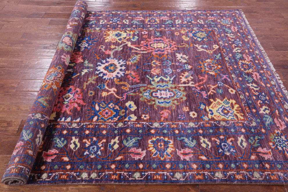 Turkish Oushak Hand Knotted Wool Rug 6' 2" X 9' 0" - Q15365