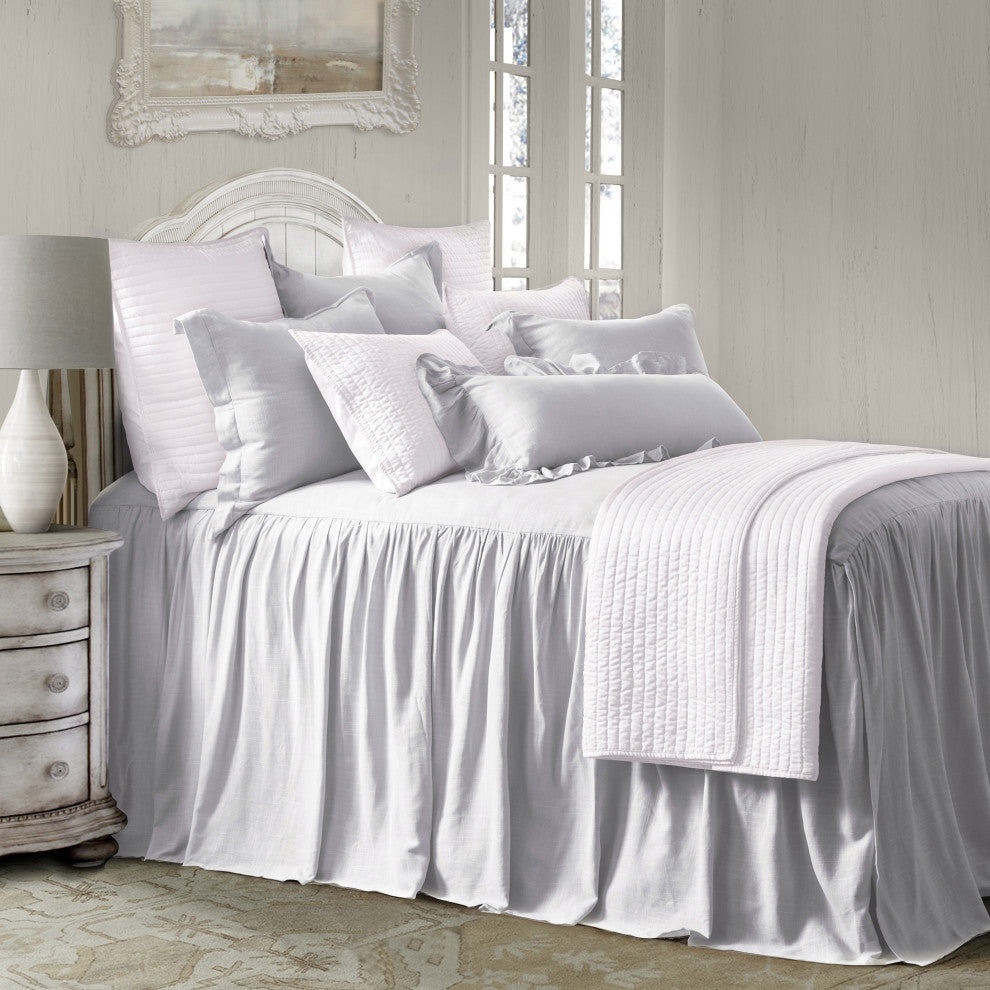 3 Piece Luna Bedspread Set, Gray, Full