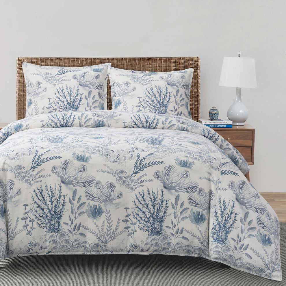 Oceania Coastal Comforter Set, 3-Piece, Blue, Super King