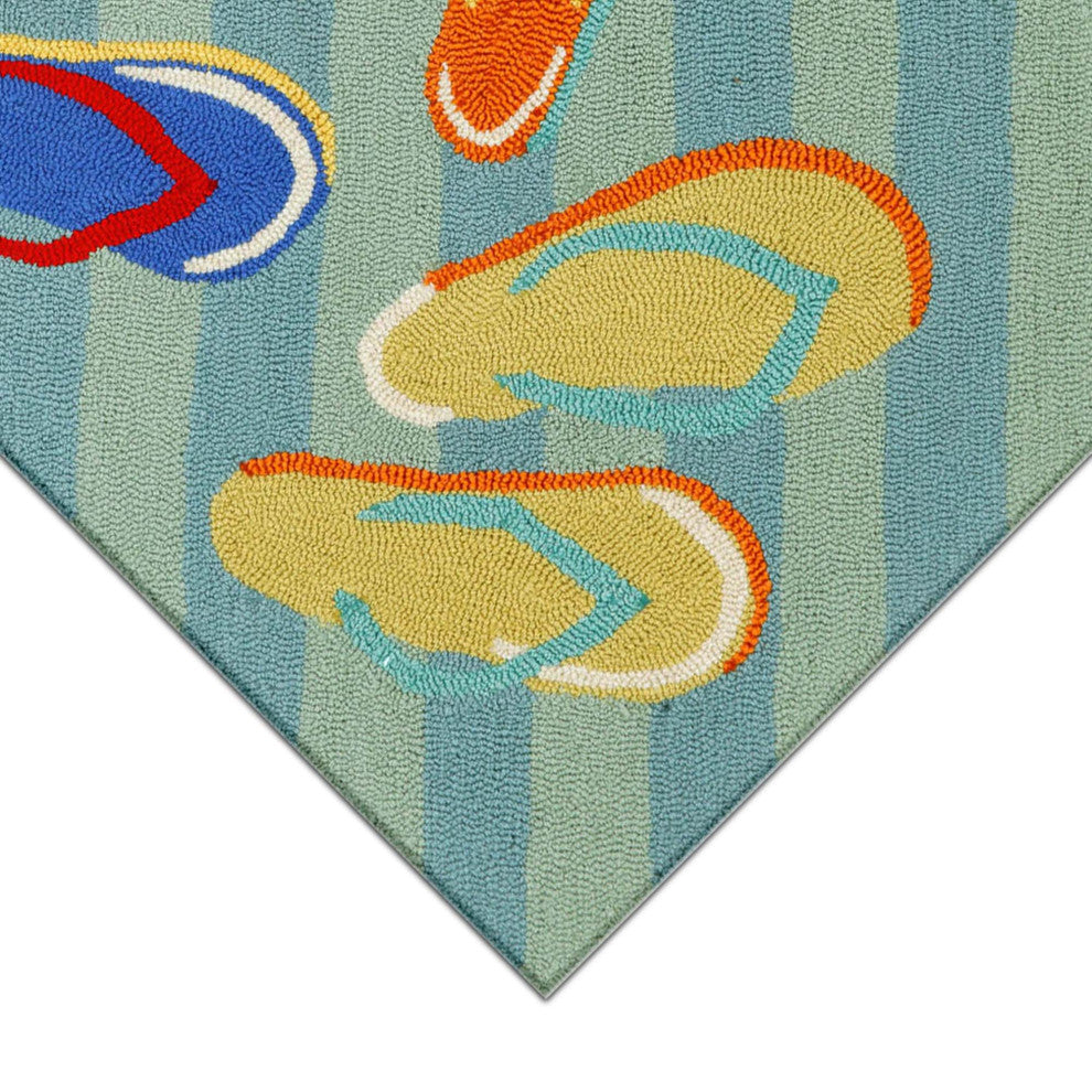 Frontporch Flip Flops Indoor/Outdoor Rug Blue 2'6x4'