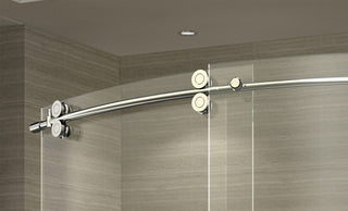 ZenArch 60"x77.5" Frameless Bowfront Sliding Shower Door, Chrome, Left