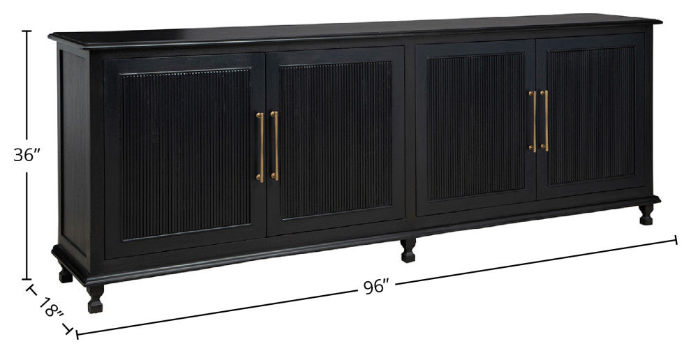 Margot 96" Wide Sideboard, Black