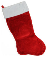 35" Traditional Red With White Cuff Decorative Plush Christmas Stocking