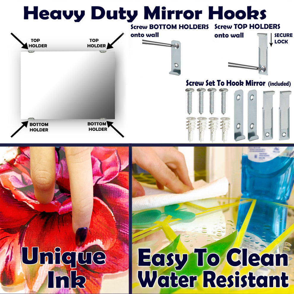 Designart Futuristic Crystal Modern Frameless Wall Mirror, 28x40