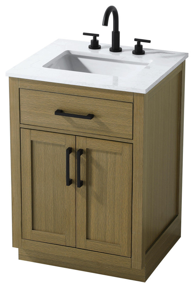 Home Living 24" Single Bathroom Vanity, Chestnut Brown